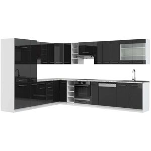 Vicco - Anthrazit Glänzend/Weiß, 347x257 cm - L-förmiger Küchenunterschrank Vicco - Anthrazit Glänzend/Weiß, 347x257 cm - L-förmiger Küchenunterschrank