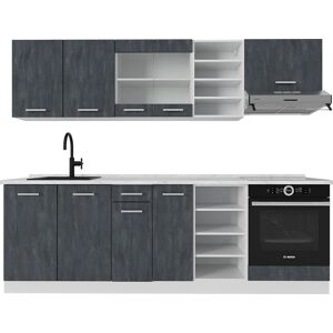 Vicco Mueble de cocina R-Line - Modular, Negro/Blanco, 240cm - Muebles de Cocina Vicco Mueble de cocina R-Line - Modular, Negro/Blanco, 240cm - Muebles de Cocina