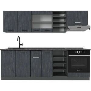 Gabinete de Cocina Vicco - 240cm, Negro/Antracita, Diseño Modular - Muebles de Cocina Gabinete de Cocina Vicco - 240cm, Negro/Antracita, Diseño Modular - Muebles de Cocina