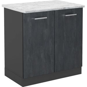 Gabinete de Cocina Vicco - Ajustable, Modular, 80cm, Negro/Mármol - Gabinete de Cocina Gabinete de Cocina Vicco - Ajustable, Modular, 80cm, Negro/Mármol - Gabinete de Cocina
