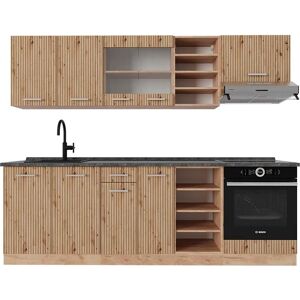 Gabinete de cocina Vicco - 240cm, Antracita, Roble rústico, Modelo R-Line Gabinete de cocina Vicco - 240cm, Antracita, Roble rústico, Modelo R-Line