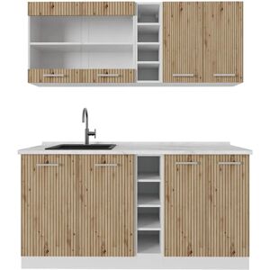 Gabinete de Cocina Vicco - R-Line, 160cm, Blanco, Roble artesanal Gabinete de Cocina Vicco - R-Line, 160cm, Blanco, Roble artesanal