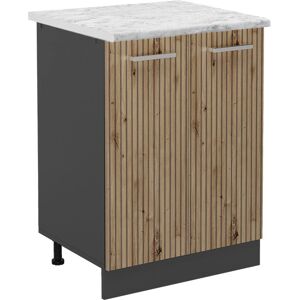 Gabinete de Cocina Vicco Modelo R-Line - Roble Artesanal / Antracita - 60cm Gabinete de Cocina Vicco Modelo R-Line - Roble Artesanal / Antracita - 60cm