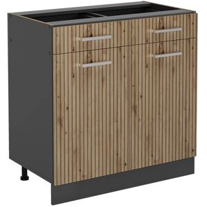 Meuble bas de cuisine Vicco R-Line - Chêne artisanal - 80cm - Publicité Meuble bas de cuisine Vicco R-Line - Chêne artisanal - 80cm - Publicité