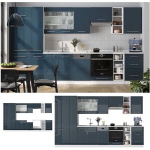 Gabinete de Cocina Vicco - Fame-Line Azul Oscuro Blanco - 355cm Gabinete de Cocina Vicco - Fame-Line Azul Oscuro Blanco - 355cm