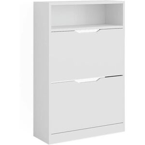 Mueble zapatero Luca - Blanco, 59x89.5cm, 2 compartimentos Mueble zapatero Luca - Blanco, 59x89.5cm, 2 compartimentos