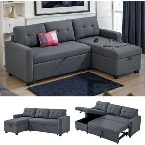VitaliSpa - Sofa L Form Campina - Grau - Schlafsofa VitaliSpa - Sofa L Form Campina - Grau - Schlafsofa