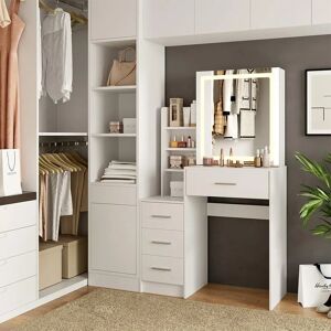 Vicco Espejo LED Blanco Tocador - Muebles para Dormitorio y Baño Vicco Espejo LED Blanco Tocador - Muebles para Dormitorio y Baño