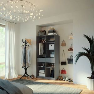 Armoire Elmo Vicco - Anthracite, 100 x 200 cm, 2 tiroirs - Publicité Armoire Elmo Vicco - Anthracite, 100 x 200 cm, 2 tiroirs - Publicité