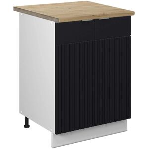 Gabinete de cocina Fame-Line VICCO - Roble, Rayas negras, Blanco Gabinete de cocina Fame-Line VICCO - Roble, Rayas negras, Blanco