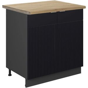 VICCO Fame-Line Gabinete de Cocina 80cm - Rayas negras, Roble VICCO Fame-Line Gabinete de Cocina 80cm - Rayas negras, Roble
