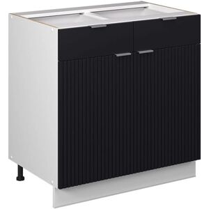 Vicco - Mueble bajo de cocina Fame-Line, Rayas negras, 80 cm - Armario de cocina Vicco - Mueble bajo de cocina Fame-Line, Rayas negras, 80 cm - Armario de cocina