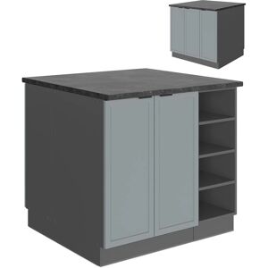 Isla de cocina Fame-Line - 90x82x82 cm - Azul gris Isla de cocina Fame-Line - 90x82x82 cm - Azul gris