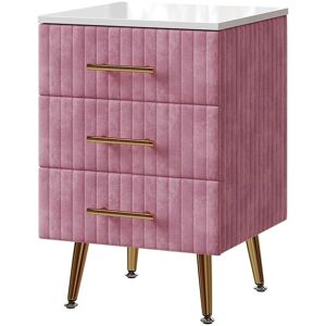 Vichy Velia Table de nuit - 3 tiroirs, 41x62cm, Rose - Publicité Vichy Velia Table de nuit - 3 tiroirs, 41x62cm, Rose - Publicité