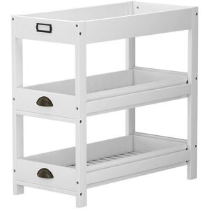 Scaffale di stoccaggio Vicco - Design elegante, due mensole estraibili, bambù Scaffale di stoccaggio Vicco - Design elegante, due mensole estraibili, bambù