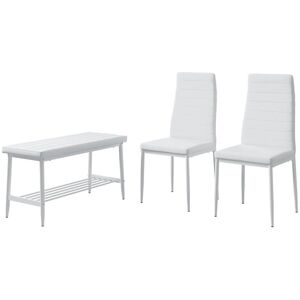 Vichy Grand Juego de 3 Bancos y Sillas Blancos para Cocina Vichy Grand Juego de 3 Bancos y Sillas Blancos para Cocina