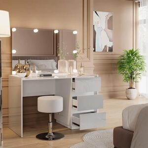 Vicco Marla Schminktisch - Spiegel, LED-Lichter, Hocker Vicco Marla Schminktisch - Spiegel, LED-Lichter, Hocker