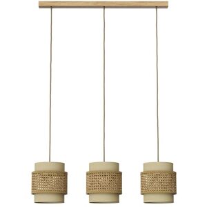 Vichy Morten 3 lámparas colgantes Ratán Crema - Lámpara suspendida Vichy Morten 3 lámparas colgantes Ratán Crema - Lámpara suspendida