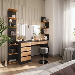Vichy Sherry Coiffeuse - Éclairage LED, Tabouret, 120x75 cm - Publicité Vichy Sherry Coiffeuse - Éclairage LED, Tabouret, 120x75 cm - Publicité