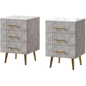 Vichy Velia Nattbord - 3 Tiroirs Moderne MDF Gris - Publicité Vichy Velia Nattbord - 3 Tiroirs Moderne MDF Gris - Publicité