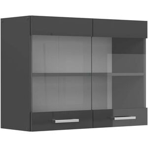 Vicco R-Line Armoire murale en verre - Anthracite brillant - 80 cm - Publicité Vicco R-Line Armoire murale en verre - Anthracite brillant - 80 cm - Publicité