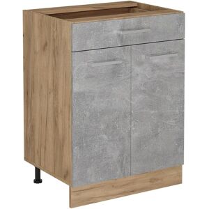 Vicco Mueble de Cocina R-Line - Hormigón, 60cm, con Cajón Vicco Mueble de Cocina R-Line - Hormigón, 60cm, con Cajón
