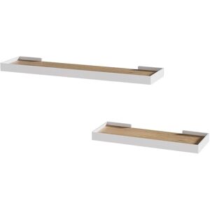Estante de pared Vicco Erni, Blanco/roble, 60x3cm - Wall Shelf Estante de pared Vicco Erni, Blanco/roble, 60x3cm - Wall Shelf