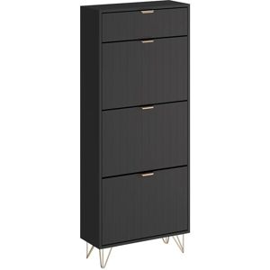 Vichy Helge Armoire à Chaussures - Noir - 60x145cm - 3 Compartiments - Publicité Vichy Helge Armoire à Chaussures - Noir - 60x145cm - 3 Compartiments - Publicité