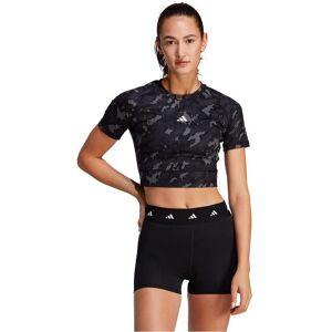 adidas Techfit Camo Print Crop T-Shirt - Black - Training adidas Techfit Camo Print Crop T-Shirt - Black - Training