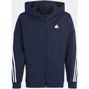 adidas Kids Future Icons 3-Stripes Full-Zip Hooded Track Top - Blue adidas Kids Future Icons 3-Stripes Full-Zip Hooded Track Top - Blue