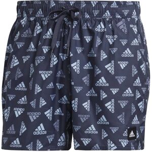 adidas CLX Logo Print Swim Shorts - Very Short Length - Men - Blue adidas CLX Logo Print Swim Shorts - Very Short Length - Men - Blue