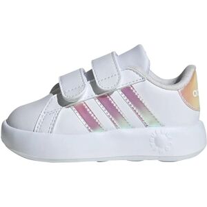 Tênis adidas Grand Court 2.0 para bebês - Unissex - Branco/Irides - Confortável, Durável, Reciclado Tênis adidas Grand Court 2.0 para bebês - Unissex - Branco/Irides - Confortável, Durável, Reciclado
