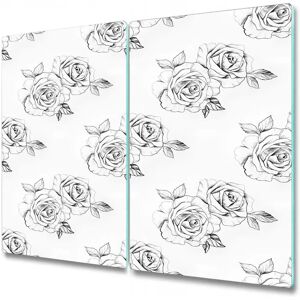Coloray - Planche À Découper Élégante Avec Impression Sur Verre 2x30x52 Esquissée Roses - Planche à découper - Publicité Coloray - Planche À Découper Élégante Avec Impression Sur Verre 2x30x52 Esquissée Roses - Planche à découper - Publicité