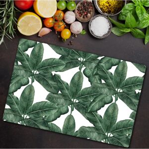 Coloray - Planche à découper en verre - Motif feuille de palmier - 80x52 - Publicité Coloray - Planche à découper en verre - Motif feuille de palmier - 80x52 - Publicité