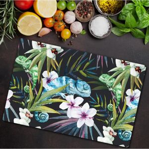 Coloray PlancheVerreCaméléon80x52 - 80x52 cm - Motif caméléon exotique - Verre - Planche à découper - Publicité Coloray PlancheVerreCaméléon80x52 - 80x52 cm - Motif caméléon exotique - Verre - Planche à découper - Publicité