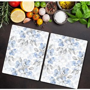 Coloray - Planche à découper en verre 2 parties - Fleurs bleues délicates - 40x52 cm - Publicité Coloray - Planche à découper en verre 2 parties - Fleurs bleues délicates - 40x52 cm - Publicité