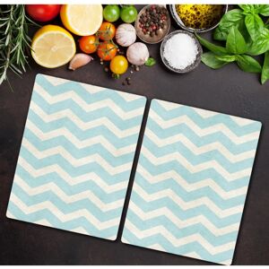 Coloray - Verre Zigzag 40x52 - Zigzag bleu/blanc - Planche à découper - Publicité Coloray - Verre Zigzag 40x52 - Zigzag bleu/blanc - Planche à découper - Publicité