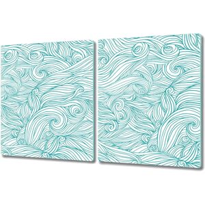 Coloray - 2x40x52 Vintage Waves - 2x40x52 cm - Vagues vintage - Planche à découper en verre - Publicité Coloray - 2x40x52 Vintage Waves - 2x40x52 cm - Vagues vintage - Planche à découper en verre - Publicité