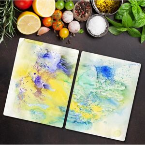 Coloray - Couvercle En Verre Pour Plaques À Induction 2x40x52 Abstraction Colorée - Glass lid - Publicité Coloray - Couvercle En Verre Pour Plaques À Induction 2x40x52 Abstraction Colorée - Glass lid - Publicité