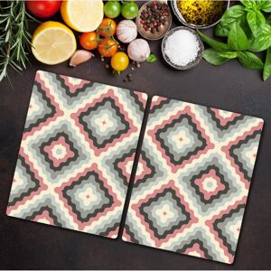 Coloray - 2x40x52 Abstrait Rose Gris - Rose Gris - Vitrocéramique - Protection de plaque - Publicité Coloray - 2x40x52 Abstrait Rose Gris - Rose Gris - Vitrocéramique - Protection de plaque - Publicité