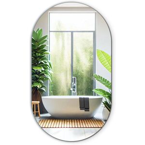 Miroir Mural Ovale Coloray - Salle de Bain & Couloir - Style Loft Bohème - Publicité Miroir Mural Ovale Coloray - Salle de Bain & Couloir - Style Loft Bohème - Publicité