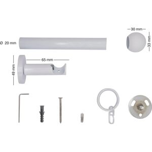 MYDECO 20mm Gardinenstange 360cm - Weiß - Verstellbar MYDECO 20mm Gardinenstange 360cm - Weiß - Verstellbar