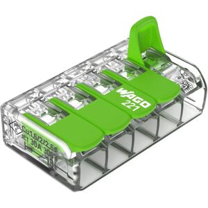 WAGO 221-425 Terminal Multi-Conductores Verde - Conector de cabos WAGO 221-425 Terminal Multi-Conductores Verde - Conector de cabos