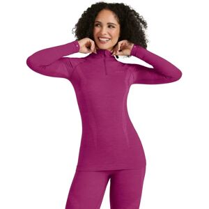 Falke - Wool Tech Zip Shirt - Radiant Orchid Pink - Small - Top Falke - Wool Tech Zip Shirt - Radiant Orchid Pink - Small - Top