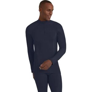 Falke Wool Tech Space Blue Long Sleeve Zip Shirt - Shirt Falke Wool Tech Space Blue Long Sleeve Zip Shirt - Shirt