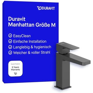 Grifo de lavabo Duravit Manhattan - Monobloc, Proyección 129mm, Negro Mate Grifo de lavabo Duravit Manhattan - Monobloc, Proyección 129mm, Negro Mate