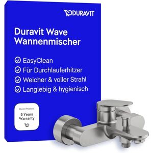 Duravit Wave Robinet de baie - Acier inoxydable satiné Duravit Wave Robinet de baie - Acier inoxydable satiné