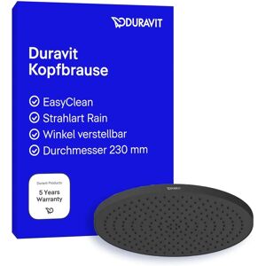 Duravit Matte Black 230mm Adjustable Rain Shower Head - Shower Head Duravit Matte Black 230mm Adjustable Rain Shower Head - Shower Head