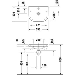 Duravit D-Code Waschbecken - Weiß Hochglanz - Waschtisch Duravit D-Code Waschbecken - Weiß Hochglanz - Waschtisch