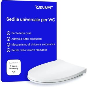 Duravit Univavo Oval Toilet Seat - Automatic Soft-Close, Stainless Steel Hinges Duravit Univavo Oval Toilet Seat - Automatic Soft-Close, Stainless Steel Hinges
